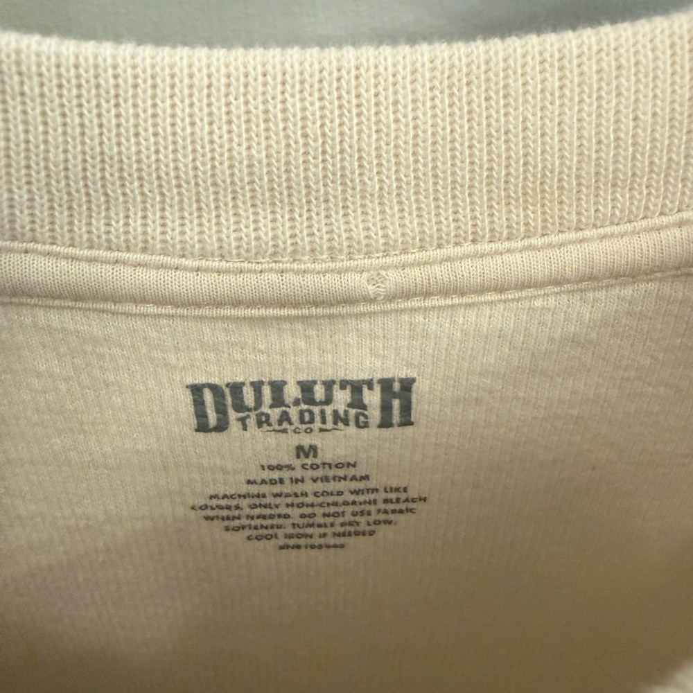 Duluth Trading Co Women's Soft Cream Crew Neck Sweatshirt - Picture 6 of 6